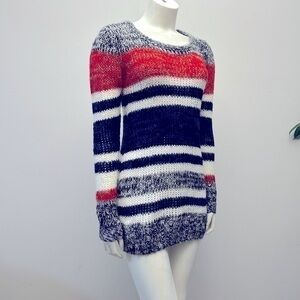 QED LONDON  knit striped long sweater / short sweater dress. Very soft. EEUC.